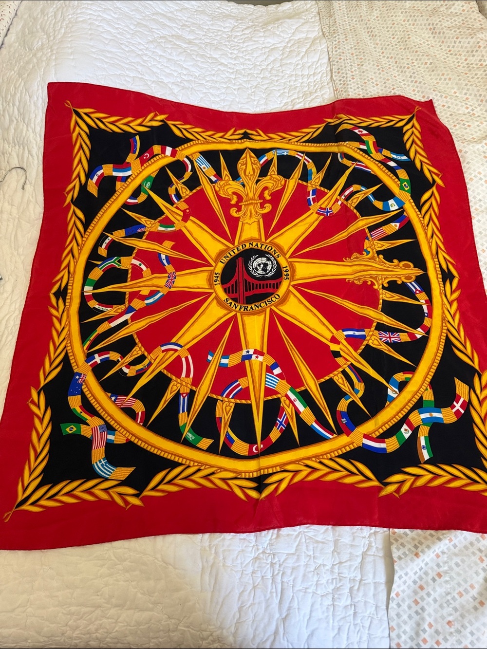 Rare Scarf commemorating the 50th anniversary of the United Nations